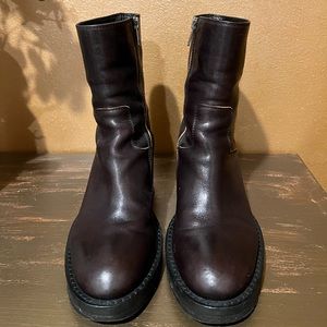 Ann Demeulemeester Leather black heeled boots